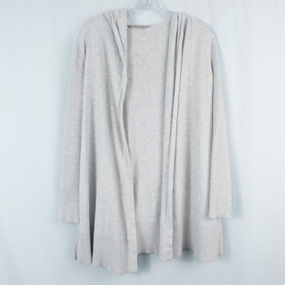 Athleta Highland Wrap Womens Small Hooded Open Cardigan Gray Athleisure Lounge